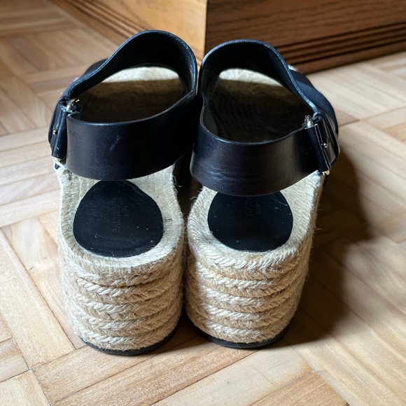 Balenciaga Flat Leather Raffia Platform Sandals - Picture 2 of 11